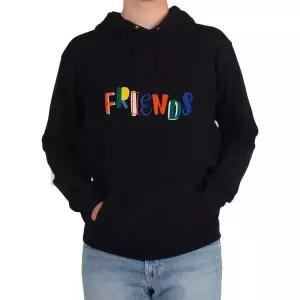 기모후드티 친구 FRIEND 영어단어 디자인 무지개색그림 다양한 색상 사이즈 (WFKB3DG)