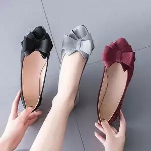 [하프클럽/]편한리본신발 여성스러운플랫슈즈 여름스웨이드구두