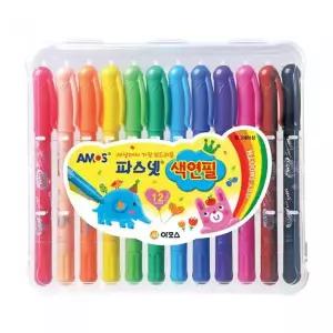 [알티피아]아모스 파스넷색연필 12색 미술용품 개(1개입)
