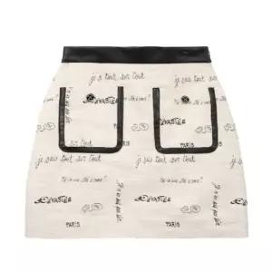 데바스테 레터링 자카드 스커트 화이트 DSFDVSK09