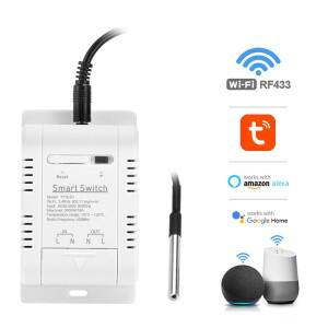Tuya 16A 3000W 스마트 온도 스위치 전원 모니터(수조 온실 호환 Alexa용 조절기 프로브 센서 포함)