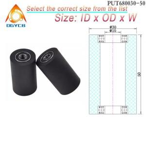 더블 6800 베어링 PU 코팅 롤러 고무 플랫 가이드 휠 10 mm 보어 30 직경 10x30x50 PUT680030-50 1 개