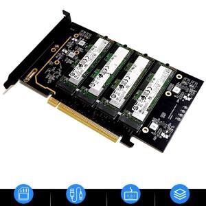 N27R M.2 NVME-PCIe 4.0 X16 어댑터 카드 4개의 NVMe 2280 지원 분기 Raid