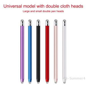 메쉬 섬유 용량 성 스타일러스 펜 더블 펜촉 터치 스크린 범용 스마트 호환 폰 태블릿 용 드로잉