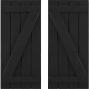 14 W x 60 H Americraft Four Board (2 Batten) 외장 리얼 우드 결합 보드-N-Batten 셔터 (Z-Bar 포함)