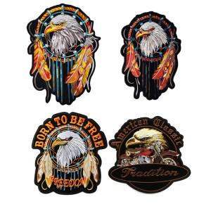 동물 클래식 대형 자수 패치 독수리는 자켓 백 조끼 바이커 펑크 액세서리  미국인으로 태어났다