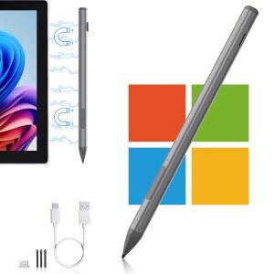 [미국배송] SURFACE PRO용 PRO 펜 스타일러스 12 / 11 9 10 8 X 7 6 5 4 3 (4096 최고급 컨트롤 지우개 키) USB-C 충전이 가능한 펜 GO용 펜슬 2 책 노트북 스튜디오