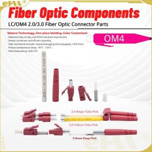 200 개/몫  Lc/om4 단면 단일 모드 로즈 레드 퍼플 핑크 2.0 점퍼  광섬유 커넥터 화이트 캡