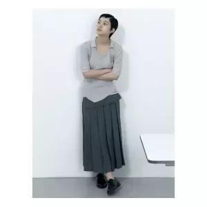 에잇세컨즈 랩 벨트 플리츠 롱 스커트 - 애쉬 (115827BY14) 854445