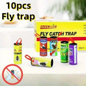 10 녹색 라이브 파리 트랩 강력한 스티커 가정 정원 및 실내 사용에 전기가 필요하지 않음