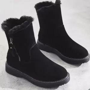 [하프클럽/]여성 겨울 보세 슈즈 방한 털 퍼 안감 스웨이드