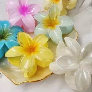 [골드스마일]헤어집게핀 꽃 유광 6컬러 꽃집게핀 플라워헤어집게핀