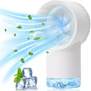 휴대용 에어컨 선풍기 400ml 미니 증발식 3풍속 사무실 홈 캠핑용 개인용 야간 조명이 있는 조용한