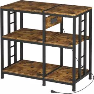 MILEFA 전원 콘센트가 있는 40-50갤런 수족관 스탠드 파충류를 위한 초안정 750LBS 용량의 금속 어항 5단