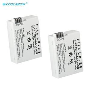 캐논 카메라 배터리 LP-E8 EOS 600D 550D 키스 X5 X4 X6 X7 Rebel T3i T2i T4i T5i LP E8 용 1500Mah