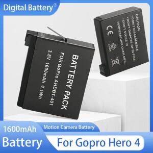 Gopro Hero 4 용 1600mAh 배터리 모션 카메라 액세서리 충전식 리튬 보관함 정리함