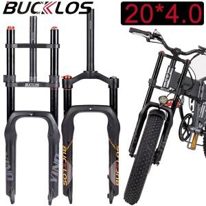 BUCKLOS 전자 자전거 에어 서스펜션 20x4.0 포크 더블 숄더 스노우 프론트 MTB 135x9mm 지방