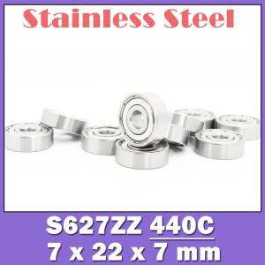 스테인리스 스틸 롤러 S627ZZ 베어링 Z ZZ 볼 7x22x7mm 440C 10개
