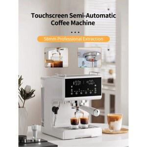 에스프레소 머신 터치 스크린 화이트 그라인더 드립커피 디지털 이탈리안 분쇄기