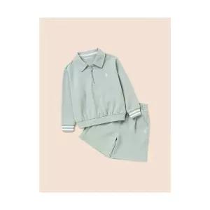 빈폴 키즈 반집업 칼라 긴팔  반바지 2PCS 상하 세트 라이트 그린 (BI5841U09L) 264847