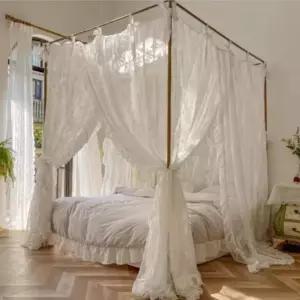 침대 커튼 캐노피 꾸미기 가벼운 모기장 공주 침실