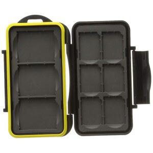 JJC MC-SD6CF3 견고한 방수 메모리 카드 케이스 3개/SD 6개, 검정