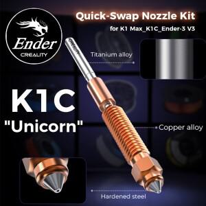CREALITY K1 Max_K1C_Ender-3 V3 유 퀵 스왑 노즐 키트 모든 금속 통합 디자인 0.4 고유량 지원