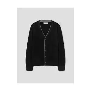 에잇세컨즈 8SECONDS 배색 레이어드 버튼 카디건 블랙 45525A35 154589