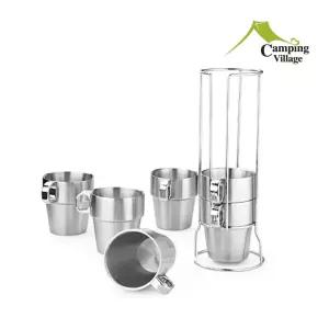 6P컵세트컵세트 컵 6개컵 스탠드 주방 캠핑 커피컵 스텐컵 스테인레스