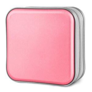 Siveit CD 케이스, 40개 용량 /DVD 케이스 홀더 지갑 하드 플라스틱 DVD 디스크 보관 바인더 자동차 홈 오피스 여행용 (핑크)