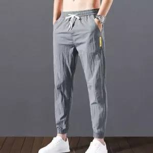 시보리 밴딩 조거팬츠 남성 저거 여름 바지바지 용밴 남자 긴바지 캐주얼