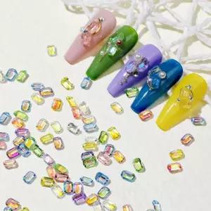 네일아트 칵테일 투명 얼음 V컷 믹스 스톤 100입 2종/네일/손톱/발톱/아트/토핑/파츠/세트/재료/부자재