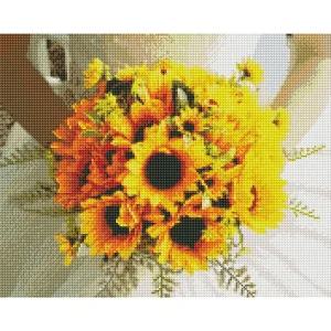 하모니아트 보석십자수 캔버스형 해바라기 부케비즈공예 재료 세트 인테리어액자 취미생활