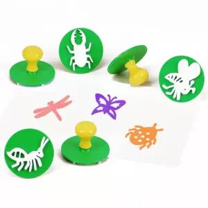 키즈아트 스탬프숲속곤충나라 6종 세트스펀지 물감놀이 잘찍히는 어린이미술 미니 찍기