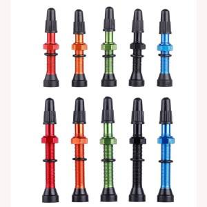 호환 도로 MTB 자전거 튜브리스 타이어용 1 쌍 48mm 프레스타 밸브 황동 코어 합금 스템 실란트 호환