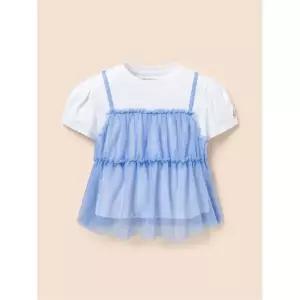 빈폴 키즈 [러블리 빙키 걸즈] 반소매 샤 뷔스티에 블라우스 스카이 블루 (BI5465G05Q) 307192