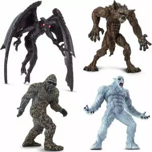 사파리 주식회사 신화 속 생물 장난감 세트 - 빅풋 나방맨 늑대인간 예티 피규어 소년 소녀 를 위한 판타지