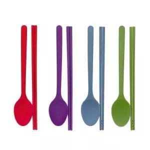 현이몰 부드러운 실리콘 위생 수저젓가락 성인용저분세트 젓가락 숟가락 수저 숫가락 스푼 멀티 주방용품