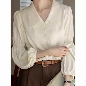 [하프클럽/예쎄](예쎄) 빅카라 퍼프 블라우스(S5FBL060A)