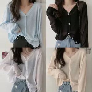 베이직 봄 여름 가을 시원한 브이넥 긴팔 여성 가디건원피스 니트 남자 루즈핏 여자 꽈베기 롱가디건 라운