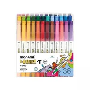 모나미 트윈타입 네임펜T 36색 세트 타(12개입) (WFKFLO1)