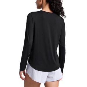 CRZ 요가 여성용 경량 운동 긴팔 셔츠 - 체육관 러닝 가을 트레이닝 티셔츠 하이넥 상의