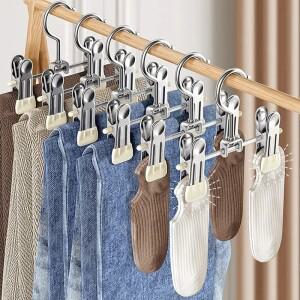 5팩  스테인레스 스틸 바지 랙 조정 가능 신발 부츠 걸이 휴대용