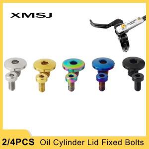 XMSJ 자전거 브레이크 레버용 전체 및 분리 오일 실린더 뚜껑 고정 볼트 티타늄 디스크 나사 유압