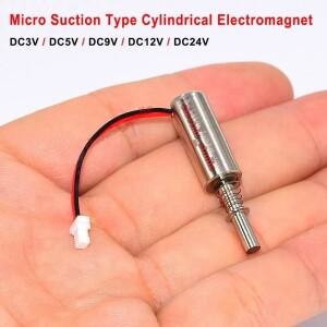 DC 3V/ 5V/ 9V/12V Mini Tiny 8MM Round Cylinder Suction Solenoid Electromagnet push pull Inhalation P