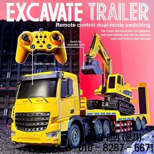 1/12 RC 플랫 트럭 (굴삭기 포함) 합금 엔지니어 차량 2.4G 무선 조종 자동차 라디오 컨트롤 트레일러 장난
