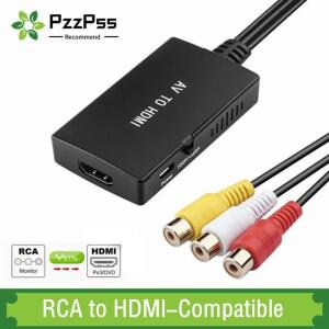 RCA-HDMI 호환 오디오 비디오 변환기 AV2HDMI 어댑터 지원 1080P PAL/NTSC(플스호환 플스호환 xbox호환 VHS