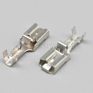 50 피스 6.3MM 자동차 여성 황동 주석 도금 압착 와이어 터미널 케이블 커넥터 접점 핀 DJ624-D6.3B