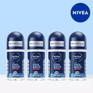 니베아 맨 데오드란트 롤온 쿨 앤 킥 50ml 4개