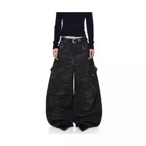 부츠컷 와이드핏 여성 청바지 가을 겨울 레깅스 카무플라주 플레어 로우컷 슬림 슬리퍼 바지 admr4